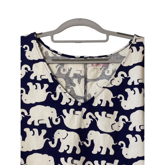 Lilly Pulitzer Womens Eliza TShirt Dress Blue White Pima Cotton Tusk in Sun Sz M - Picture 2 of 8